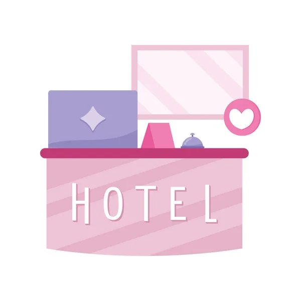 Pink hotel reception — Stock Vector