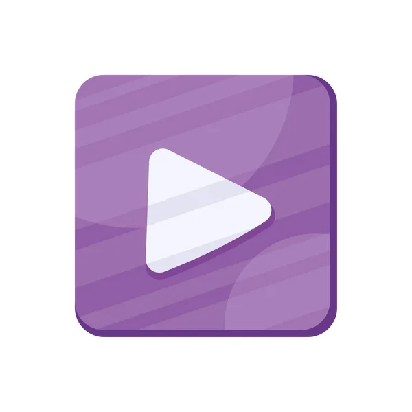 Play purple app button — Stock Vector