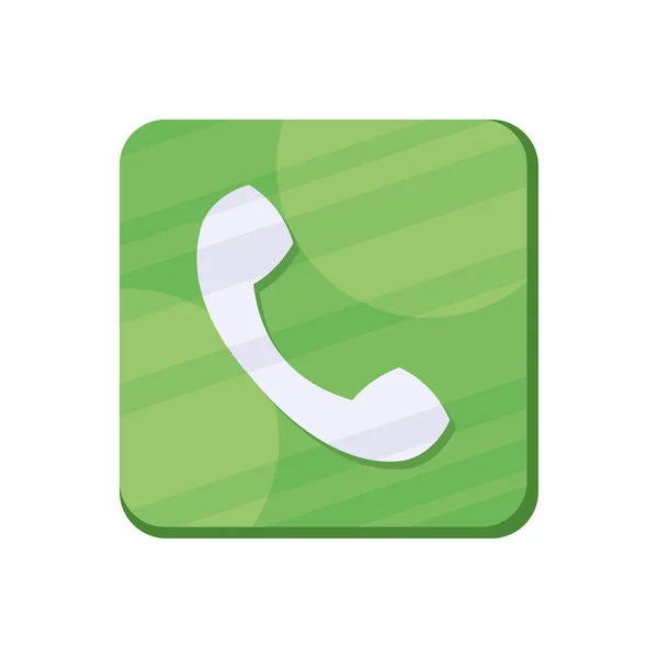 Botón de aplicación verde teléfono — Archivo Imágenes Vectoriales