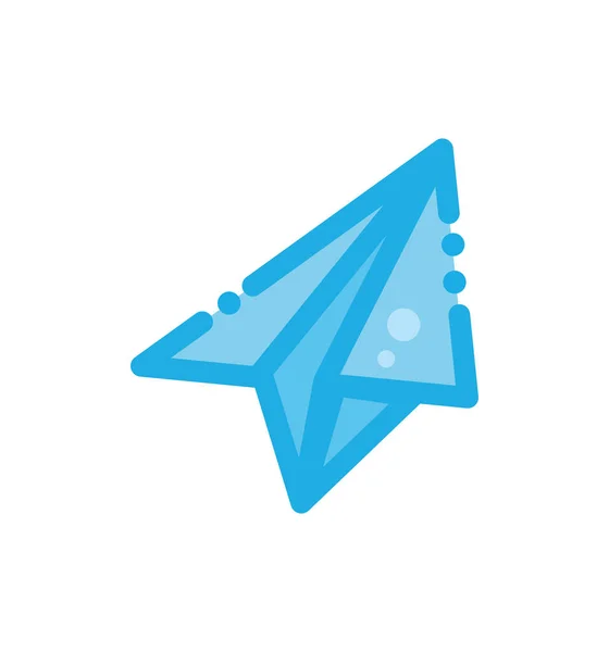 Blauw papieren vliegtuig — Stockvector