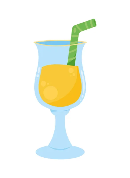 Yellow cocktail in cup — Stock Vector