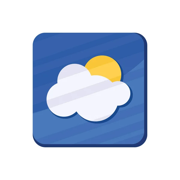 Météo bouton app bleu — Image vectorielle
