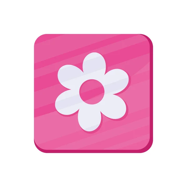 Bloem roze app knop — Stockvector