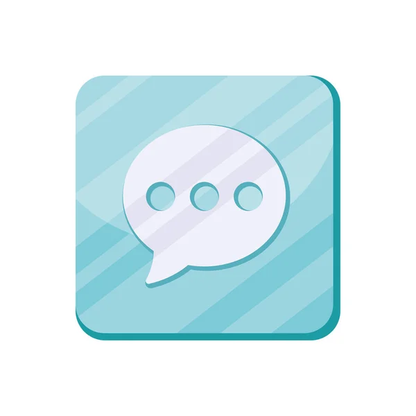 Chat blauwe app knop — Stockvector
