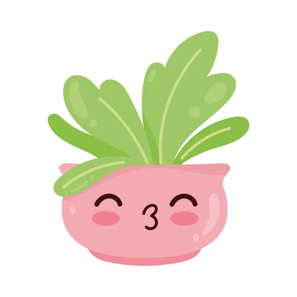 Planta de sala estilo kawaii rosa — Vetor de Stock