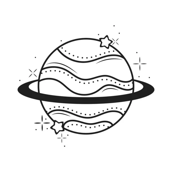 Jupiter planet minimalistisches tätowieren — Stockvektor