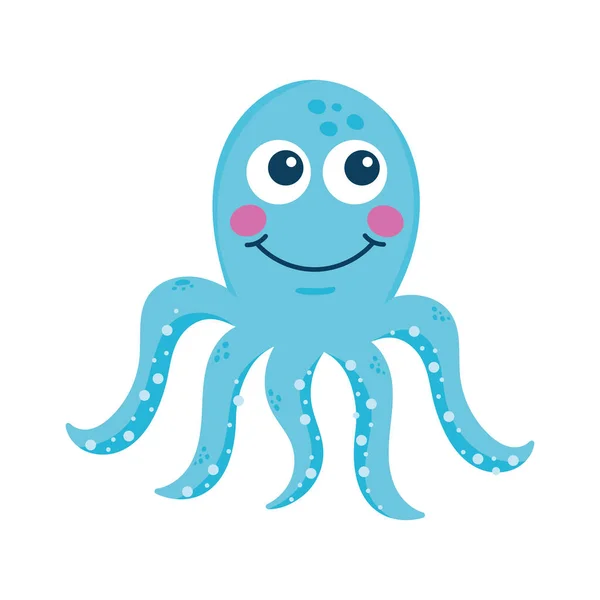 Pulpo azul criatura marina — Archivo Imágenes Vectoriales