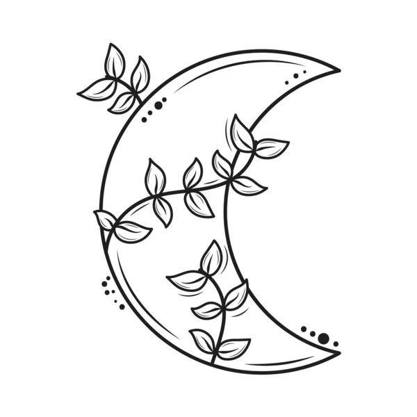 Crescent moon minimalist tattoo — Stockový vektor