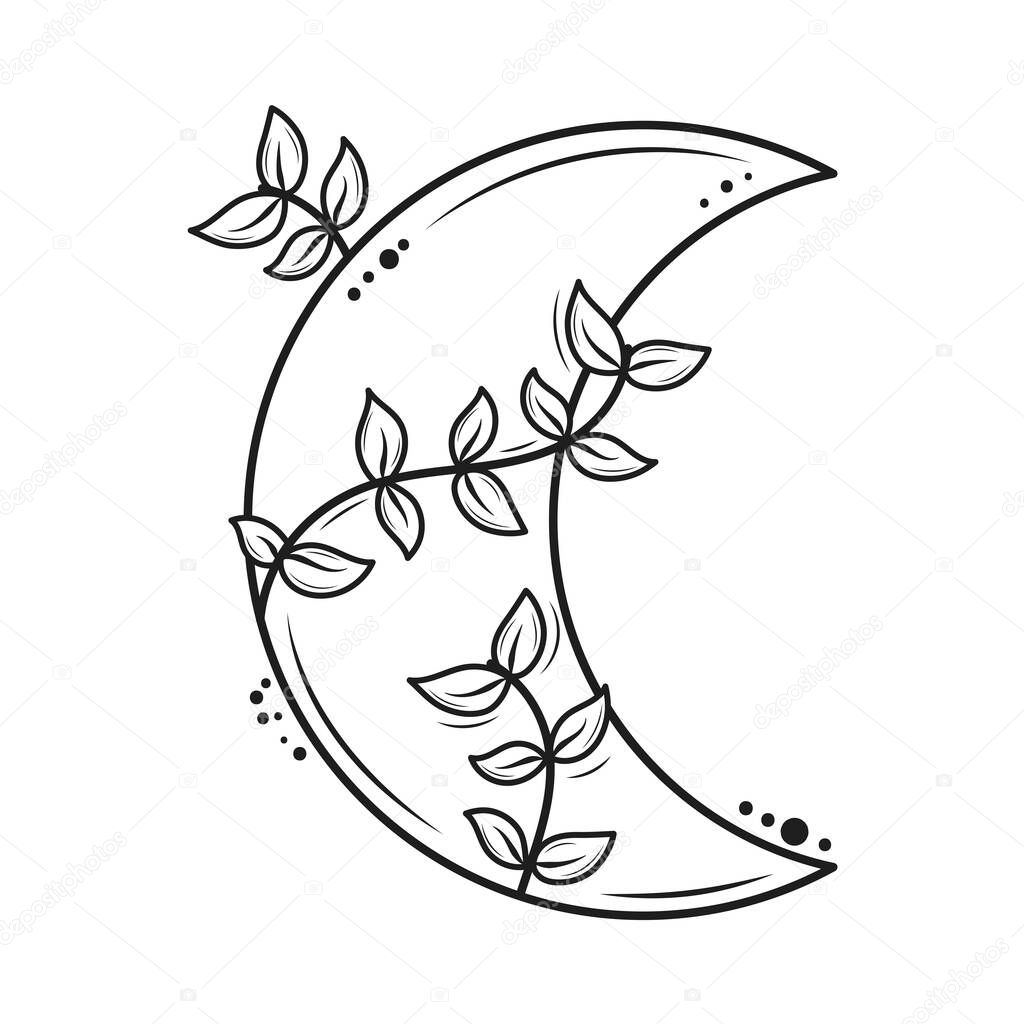 crescent moon minimalist tattoo