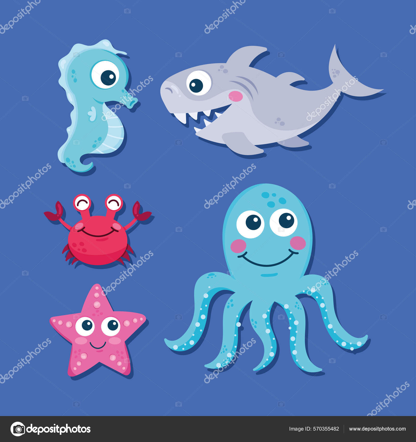 Five marine animals Vector Art Stock Images | Depositphotos Five marine animals Vector Art Stock Images | Depositphotos