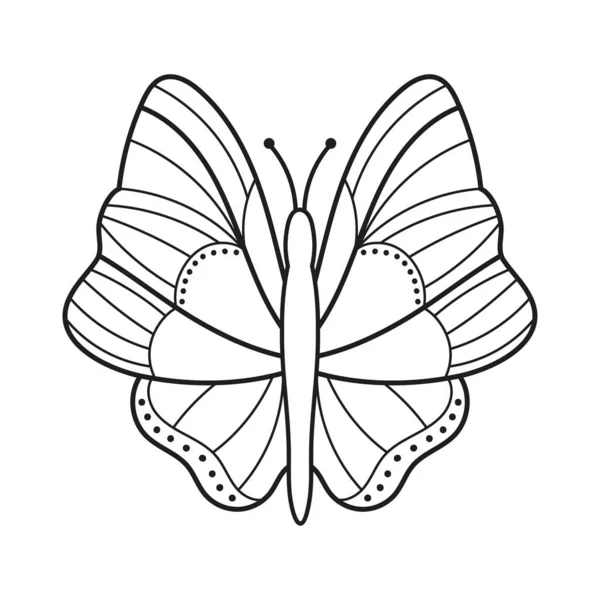 蝶のミニマリストスタイルのタトゥー — ストックベクタ
