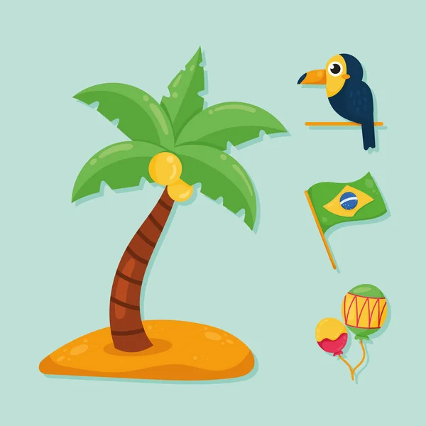 Brazylijskie ikony kultury — Wektor stockowy
