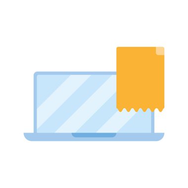 Fiş kağıdı olan dizüstü bilgisayar