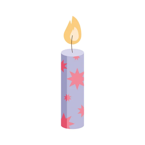 Lilac birthday candle — Stock Vector