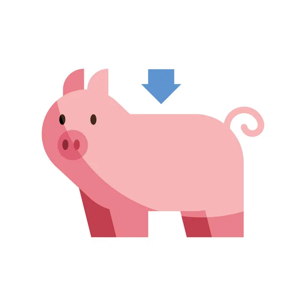 Oszczędności świnki ze strzałką — Wektor stockowy