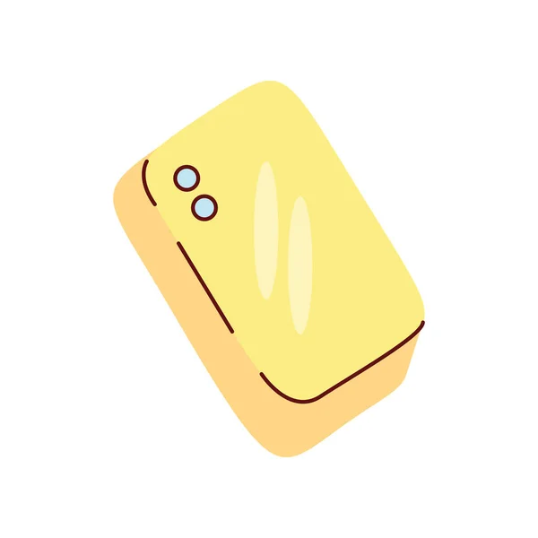 Dispositivo de teléfono inteligente amarillo — Vector de stock