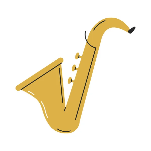 Саксофонный музыкальный инструмент — стоковый вектор