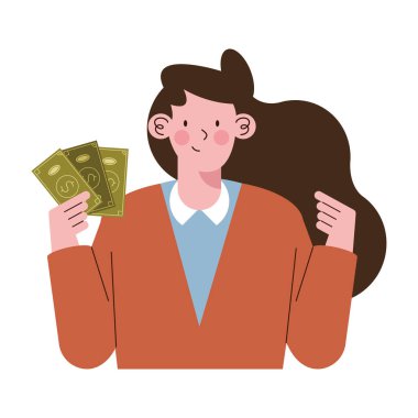 Faturaları olan iş kadını.