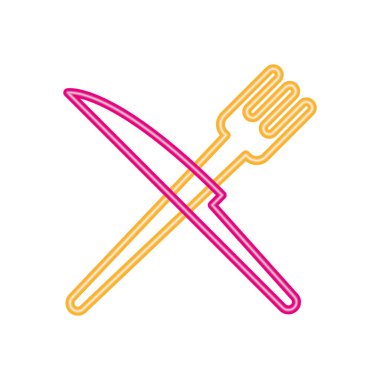 Cutleries neon ışık stili