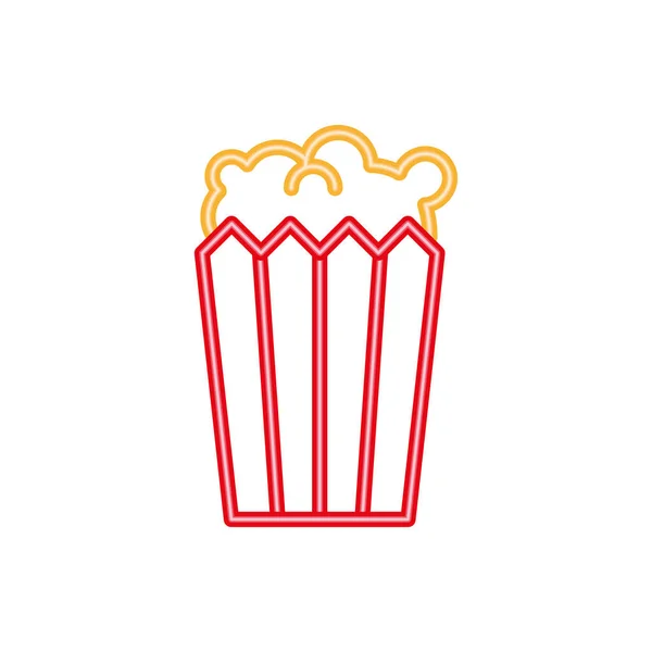 Popcorn neon ljus stil — Stock vektor