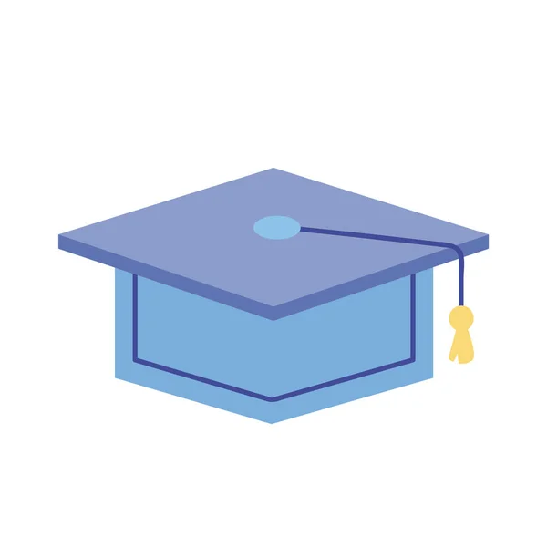 Blue graduation hat — Stock Vector