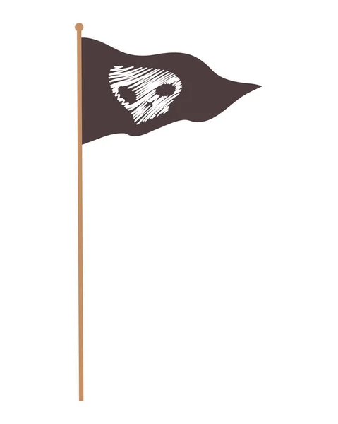 Pirate flag waving — Stock Vector