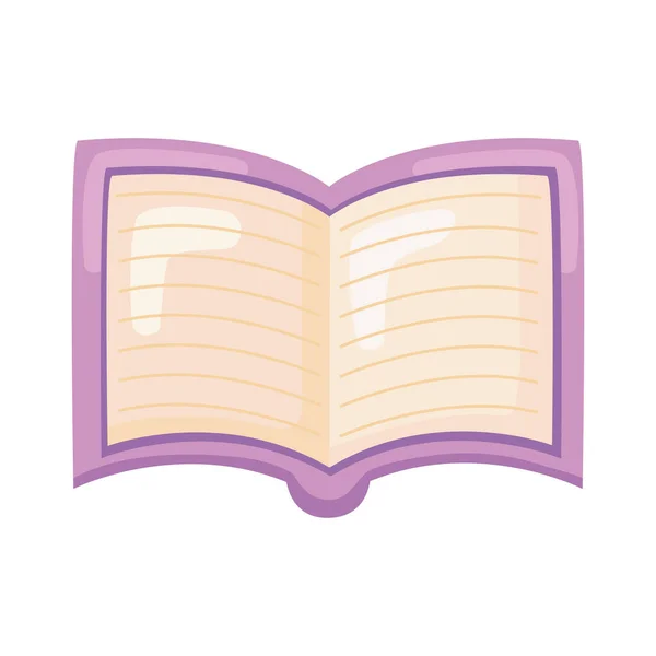 Purple book open — Stock Vector