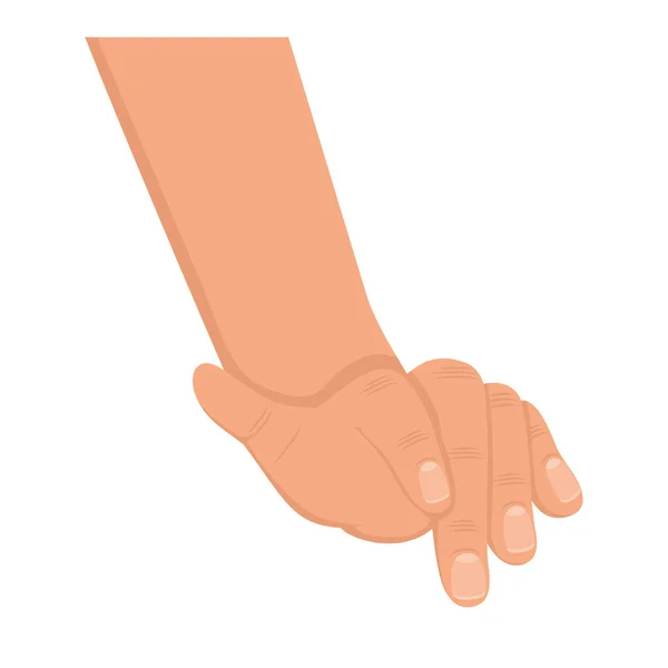 Main humain toucher vers le bas — Image vectorielle