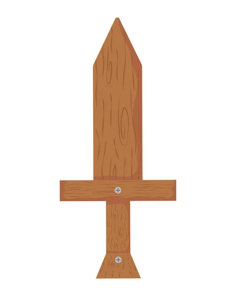 Juguete espada de madera — Vector de stock