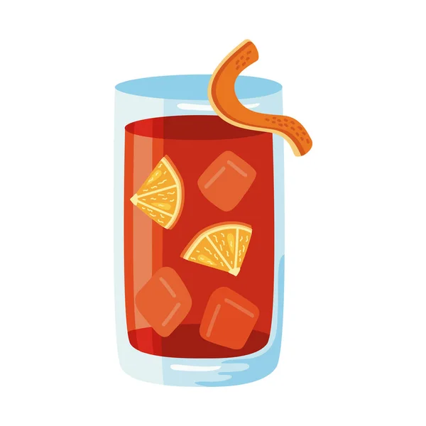 Cocktail Negroni en verre — Image vectorielle
