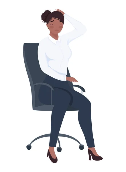 Afro-Geschäftsfrau sitzt — Stockvektor