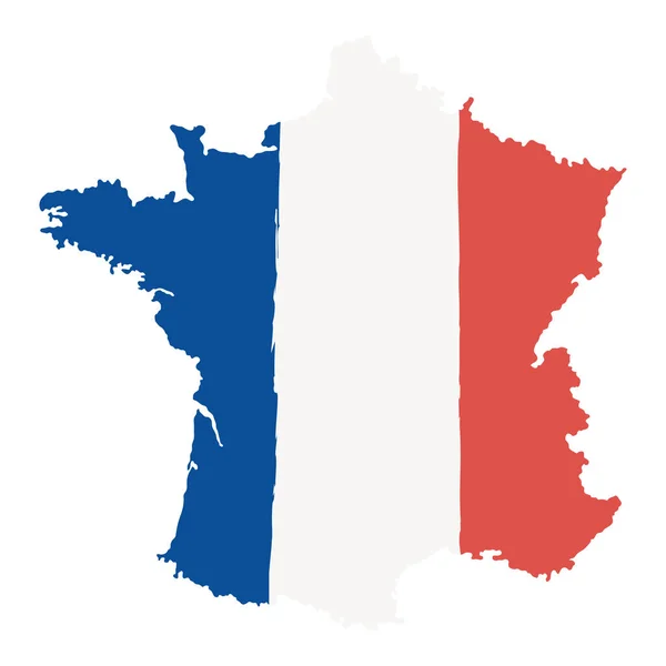 地図上のフランス国旗は — ストックベクタ