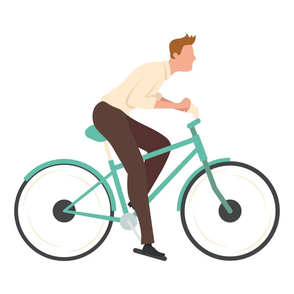Homme vélo d'équitation — Image vectorielle