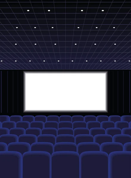 Auditorium cinematografico con sedie blu — Vettoriale Stock