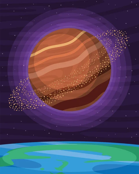 Jupiter planet space outer — Stock Vector