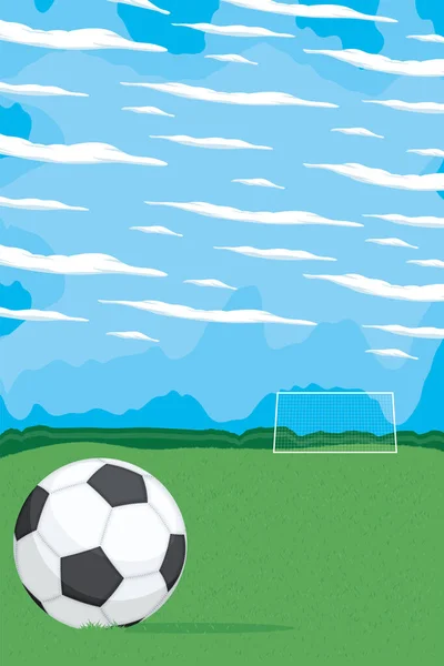 Pelota de fútbol en el campamento — Vector de stock