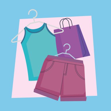 giysi ve alışveriş çantası simgeleri