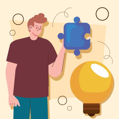 yapboz karakterli yaratıcı adam