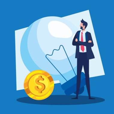 Ampul büyüme karakterine sahip iş adamı