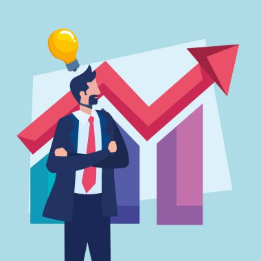 Ampul ve istatistik karakterli iş adamı