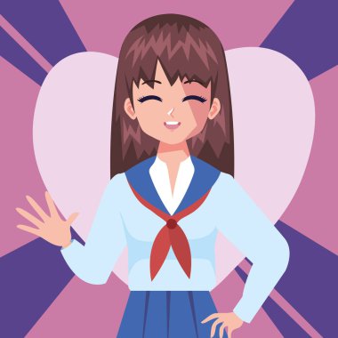 Anime kalp karakterli denizci kız.
