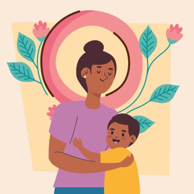 Anne kucaklayan oğul aşık karakterler.