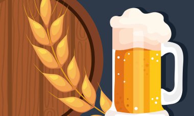 Bira kavanozu ve varil posteri