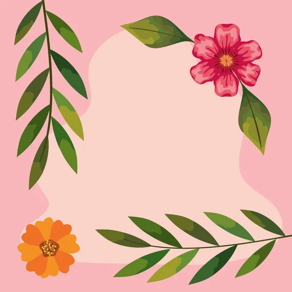 ステインフレームポスターの美しさの花 — ストックベクタ