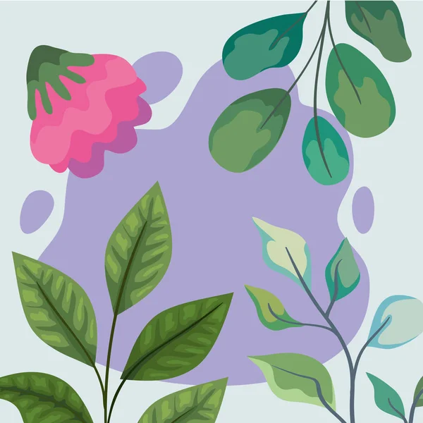 Cartel Flores Marco Mancha Púrpura — Archivo Imágenes Vectoriales