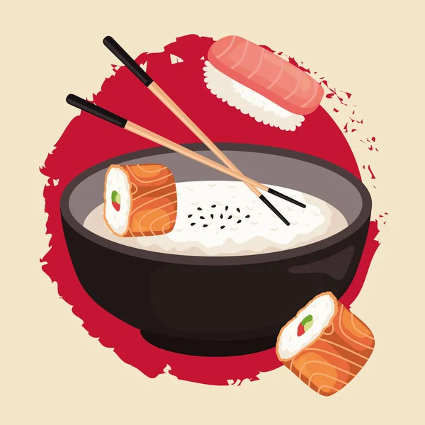 Yoshoku Leves Sushi Poszter — Stock Vector