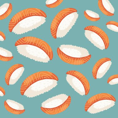 Nigiri sushi Japon şablonu