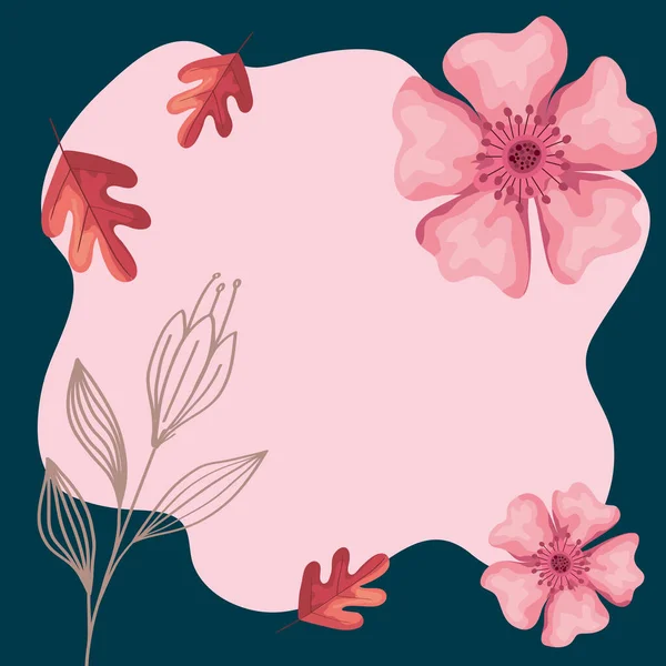 ステンドグラスの花エレガントなフレームポスター — ストックベクタ