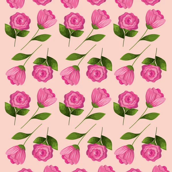 Rosas Flores Patrón Fondo Cartel — Vector de stock