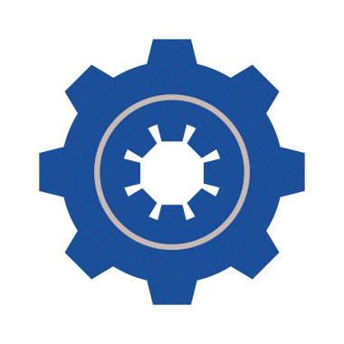 mavi dişli makine izole edilmiş simge